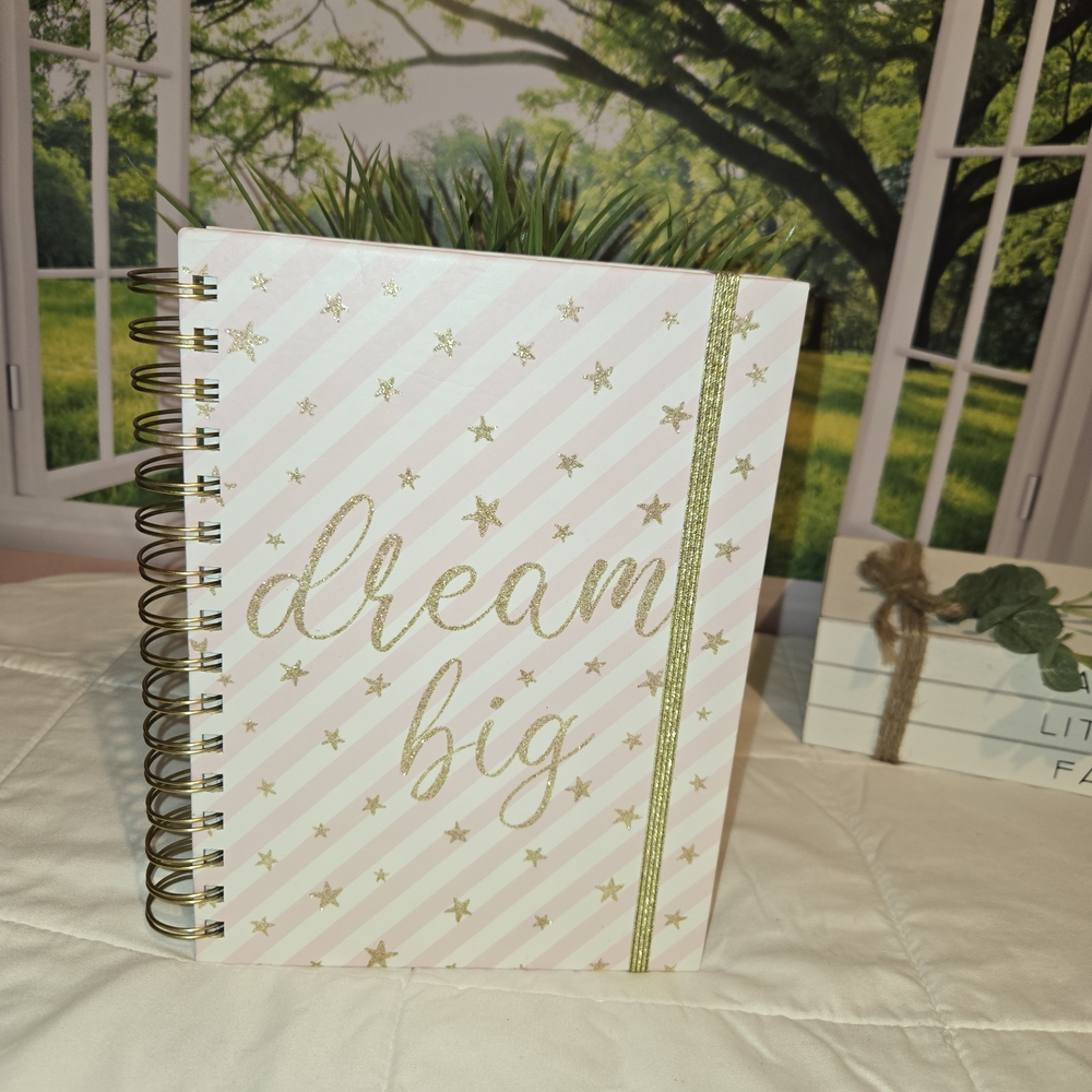 Dream Big Spiral Notebook with Gold Accents